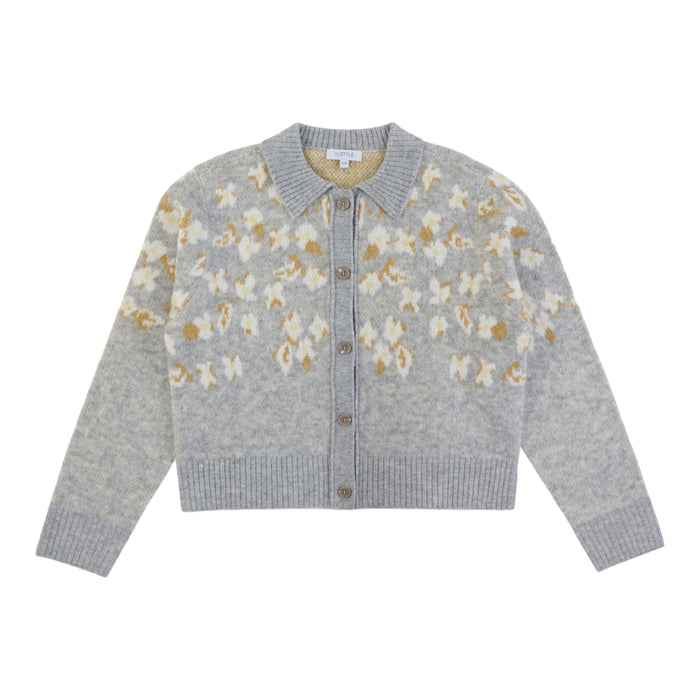 mySTYLE Women's Floral Cardigan with Collar