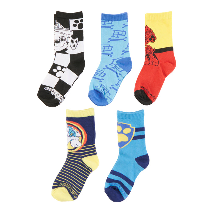 Boys' Licensed Paw Patrol Crew Socks, 5-Pack, Assorted