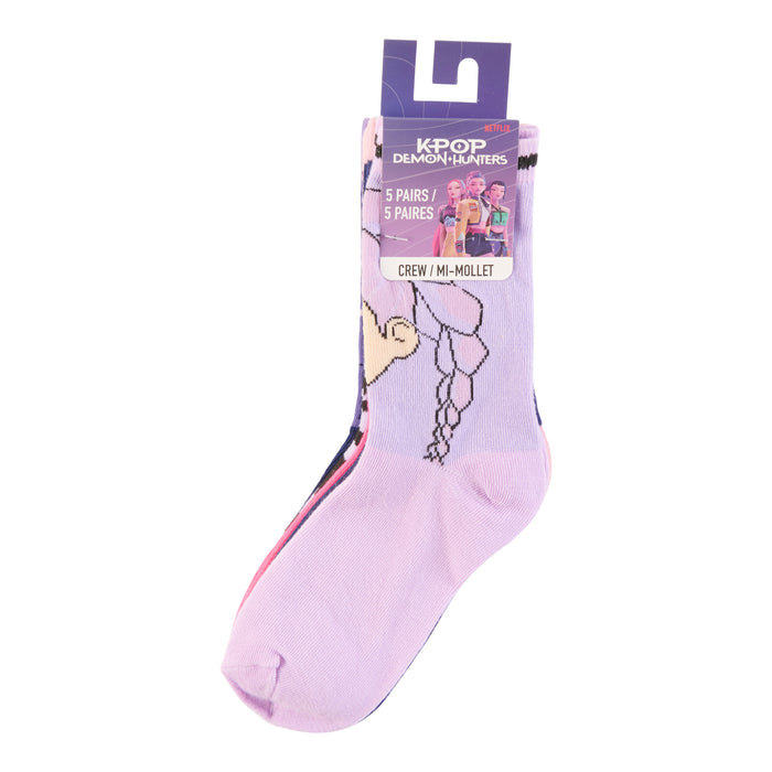 Mi-chaussettes imprimées sous licence pour filles, emb. de 5