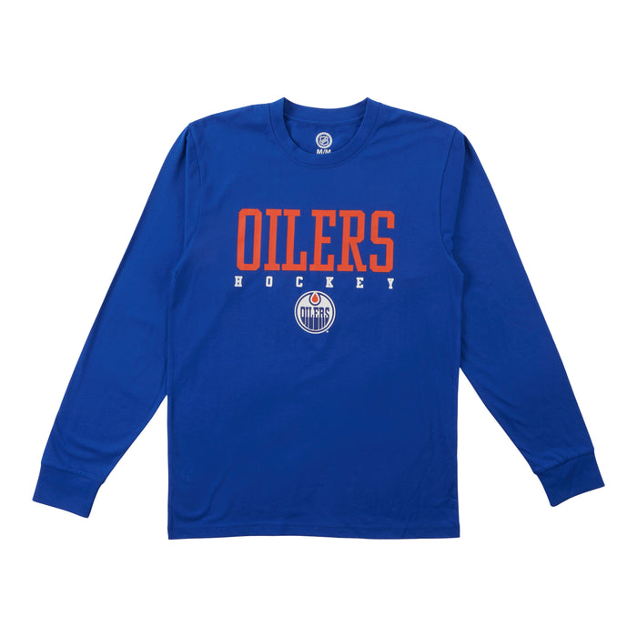 T-shirt à manches longues sous licence de la LNH pour hommes, Oilers d'Edmonton