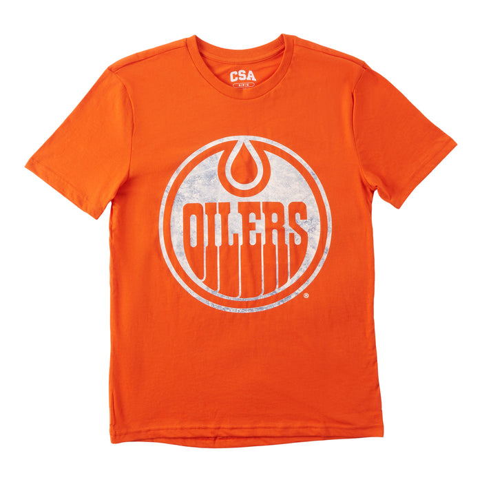 T-shirt à manches courtes sous licence de la LNH pour hommes, Oilers d'Edmonton