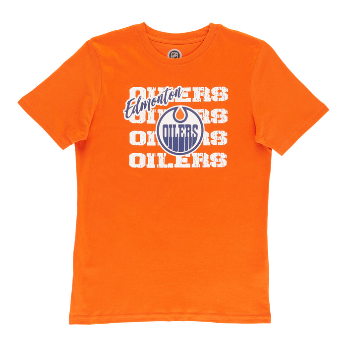 T-shirt à manches courtes sous licence de la LNH pour garçons, Oilers d’Edmonton
