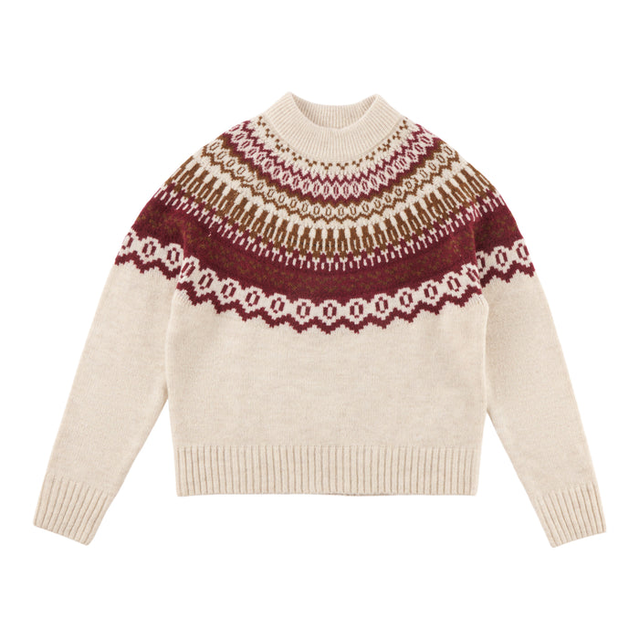 mySTYLE Women's Fair Isle Mock-Neck Sweater