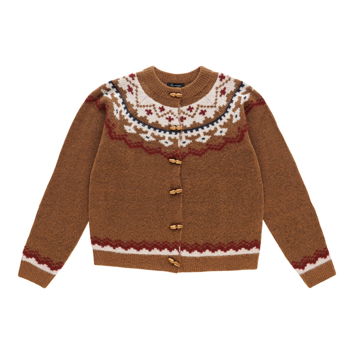 Cardigan en jacquard nordique avec boutons bûchettes mySTYLE pour femmes