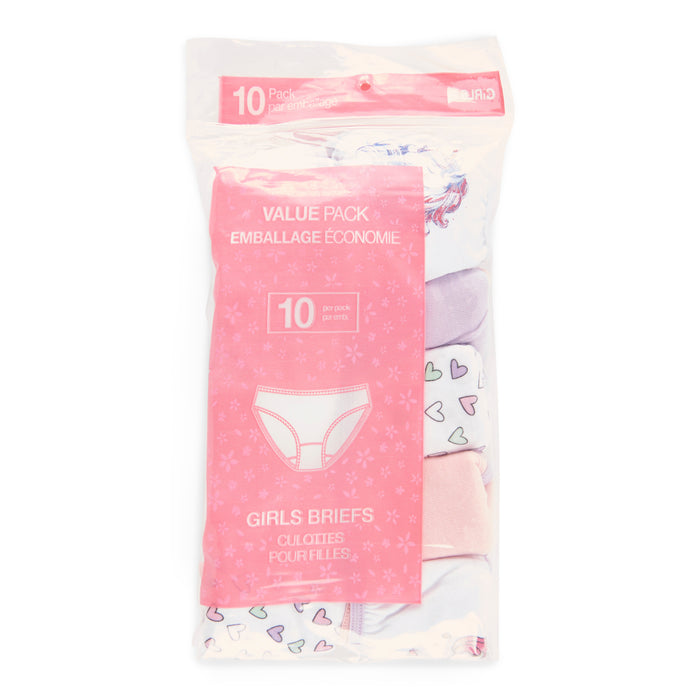 Girls' Cotton Briefs, 10-Pack, Assorted