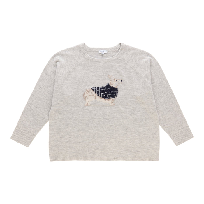 mySTYLE Women's Plus Crew Neck Dog Sweater