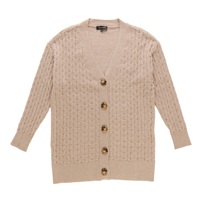 lily morgan Women's Cable Knit Long Cardigan