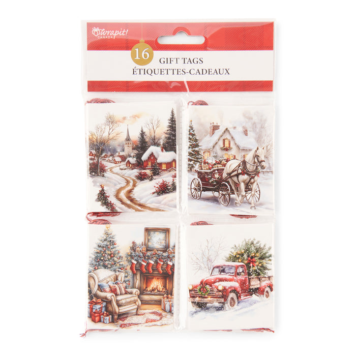 Holiday Gift Tags, 2-in x 2.75-in, 16 Pack