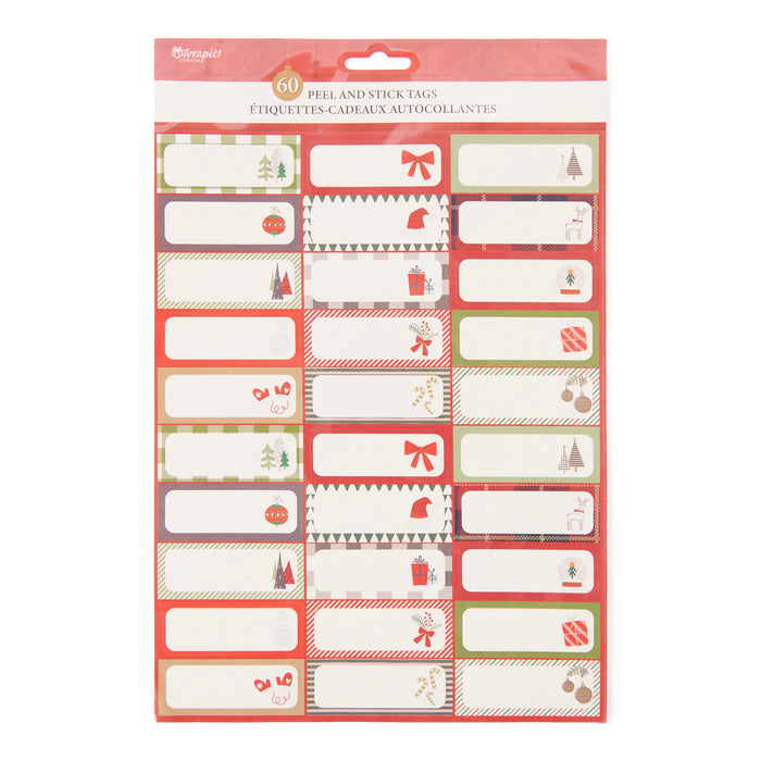 Holiday Peel & Stick Gift Tags, 60 Pack