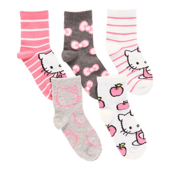 Chaussettes mi-mollet imprimées sous licence pour filles, emb. de 5