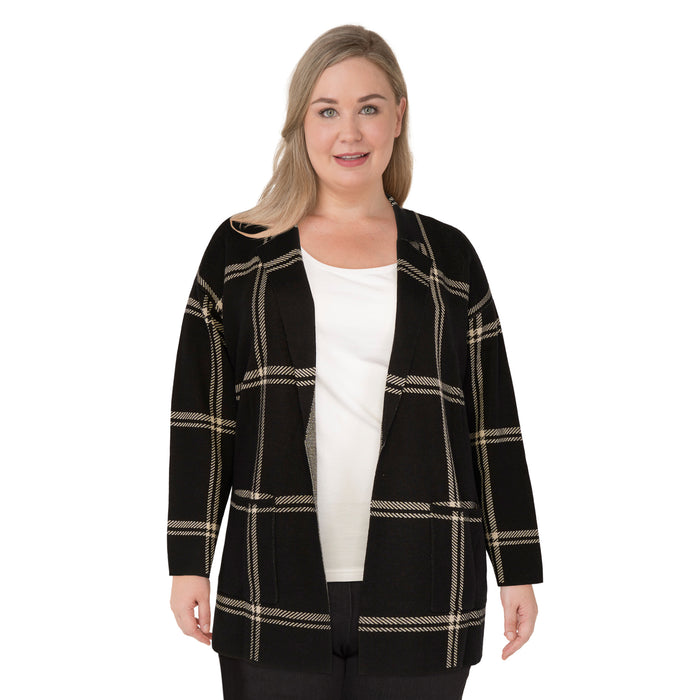 Cardigan à carreaux taille plus lily morgan pour femmes