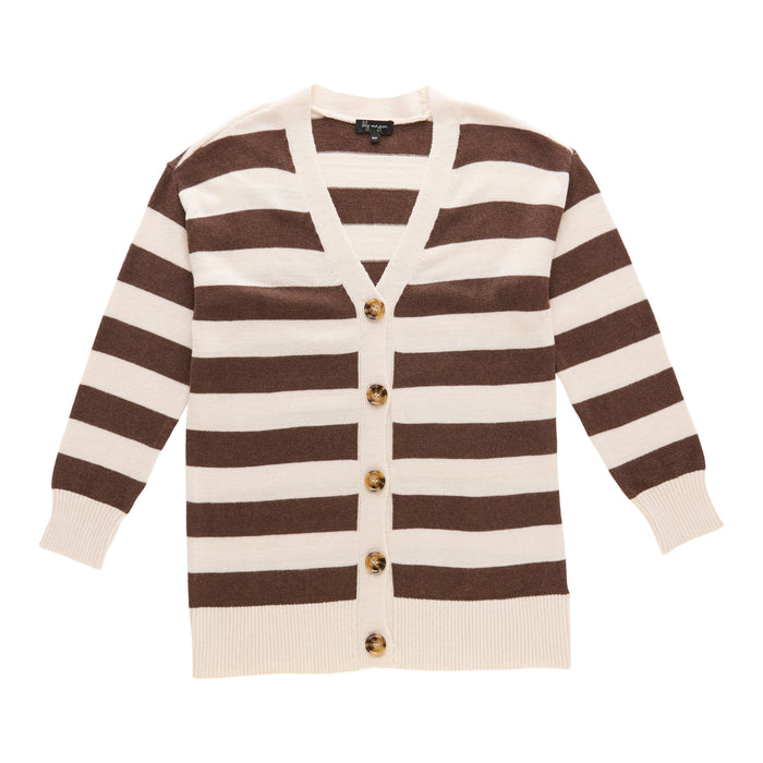 Cardigan rayé boutonné à l'avant lily morgan pour femmes