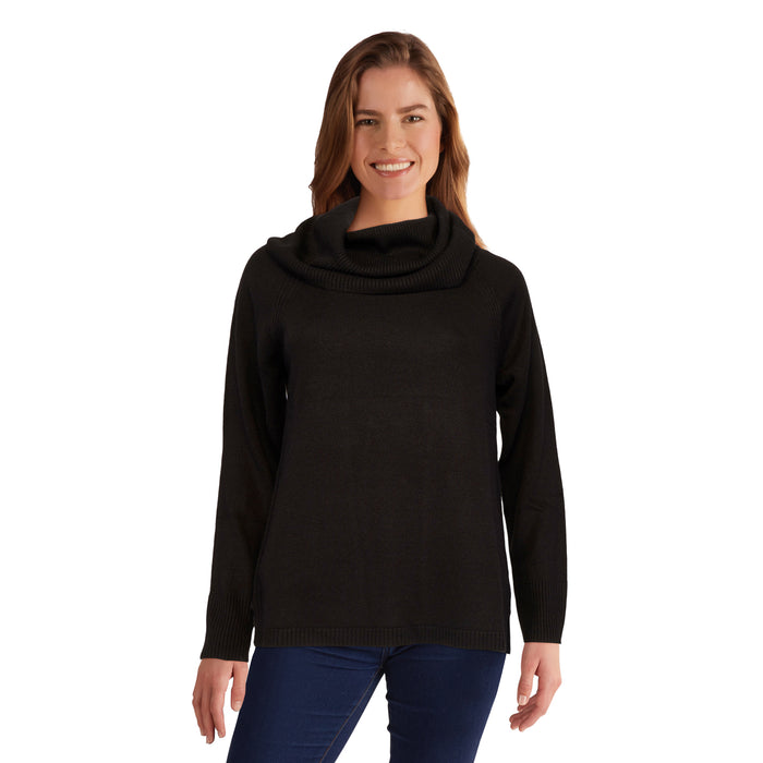 lily morgan Women's Cowl Neck Cashmere-Like Cardigan