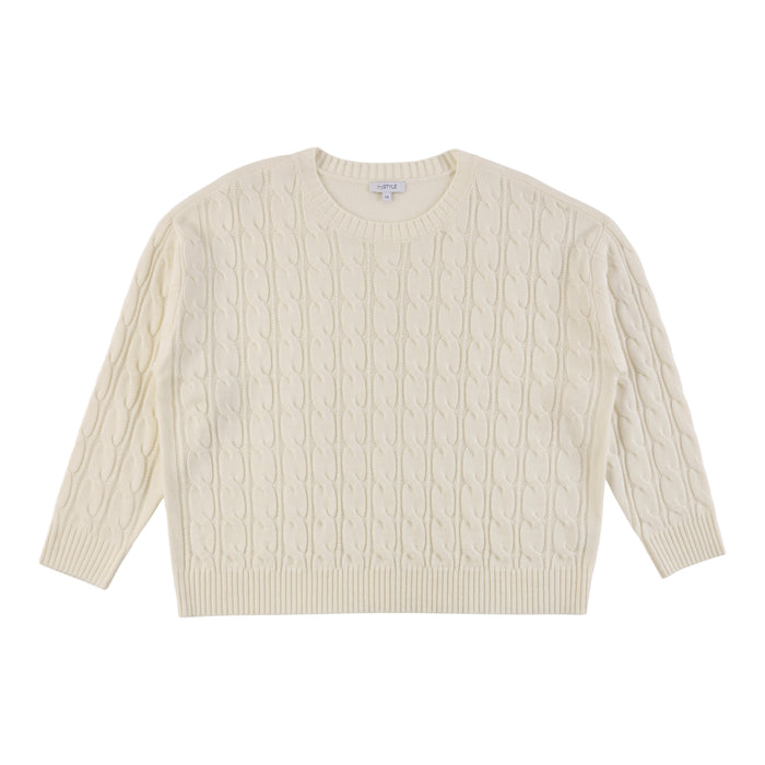 mySTYLE Women's Plus Cable Knit Sweater