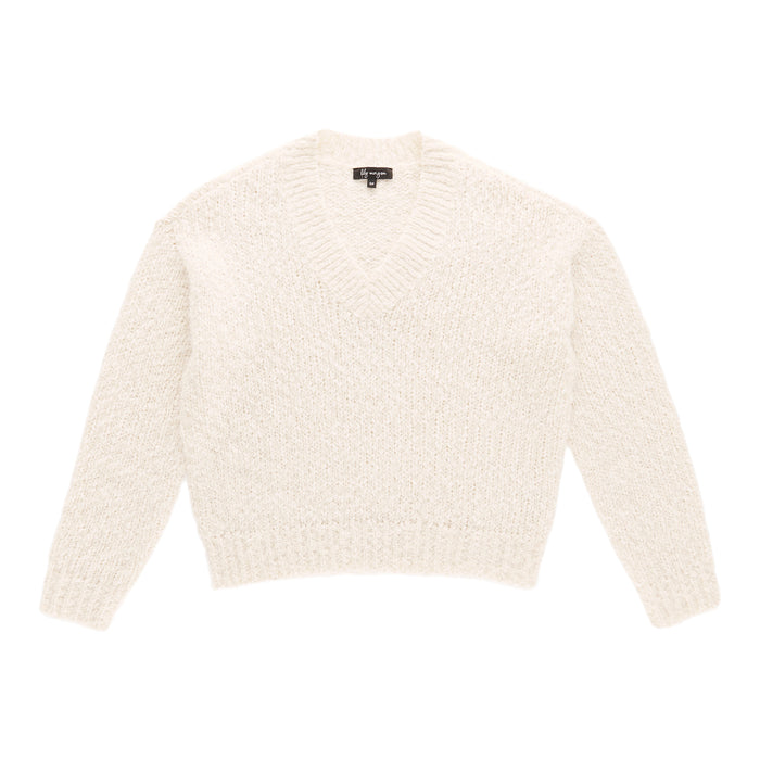 lily morgan Women's Feather Popcorn Pullover Sweater