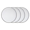 Black Rim Stoneware Bistro Dinner Plates, 10-in, 4 Pack