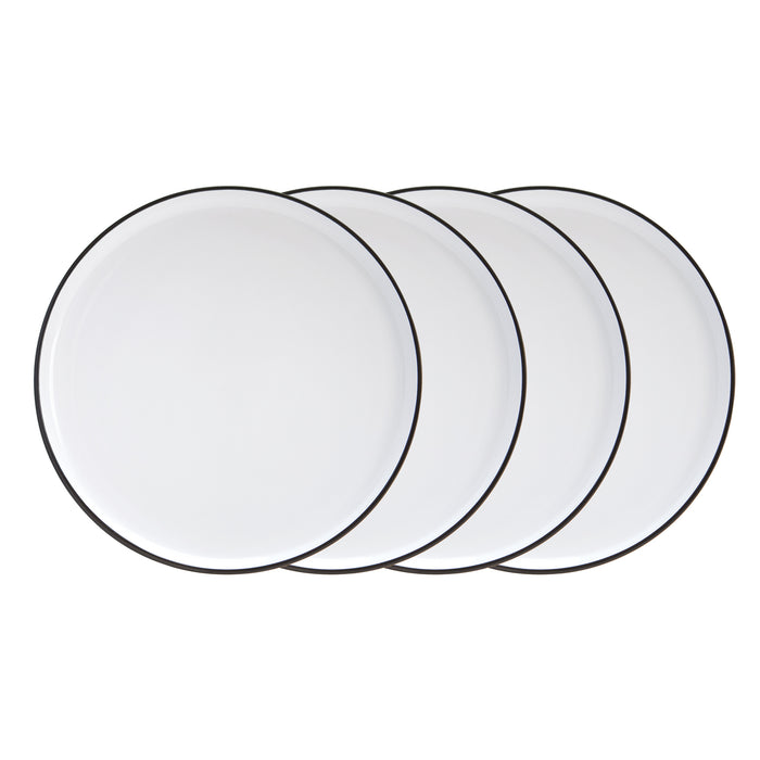 Black Rim Stoneware Bistro Dinner Plates, 10-in, 4 Pack