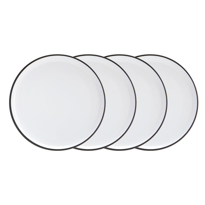 Black Rim Stoneware Bistro Side Plates, 8-in, 4 Pack
