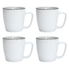 Black Rim Stoneware Bistro Mugs, 15-oz, 4 Pack