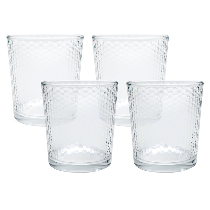 Verres doubles à old fashioned, nid-d'abeilles, 395 ml – emb. de 4