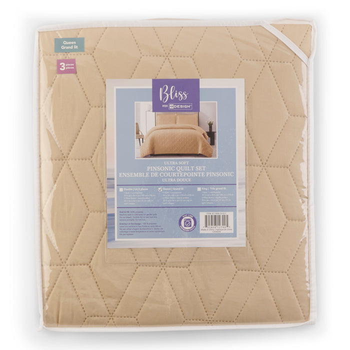 Ens. courtepointe pour grand lit Pinsonic – 3 pièces