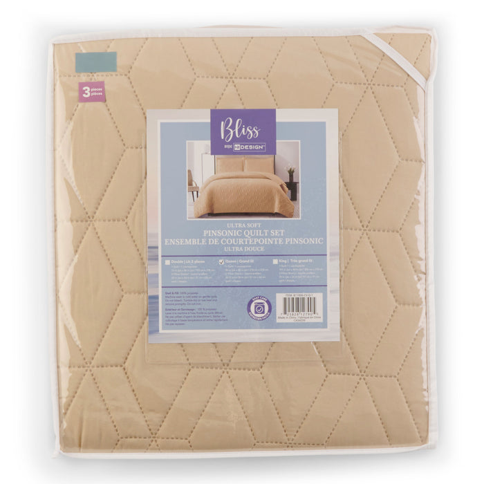 Pinsonic Quilt Set, King, 3 Piece