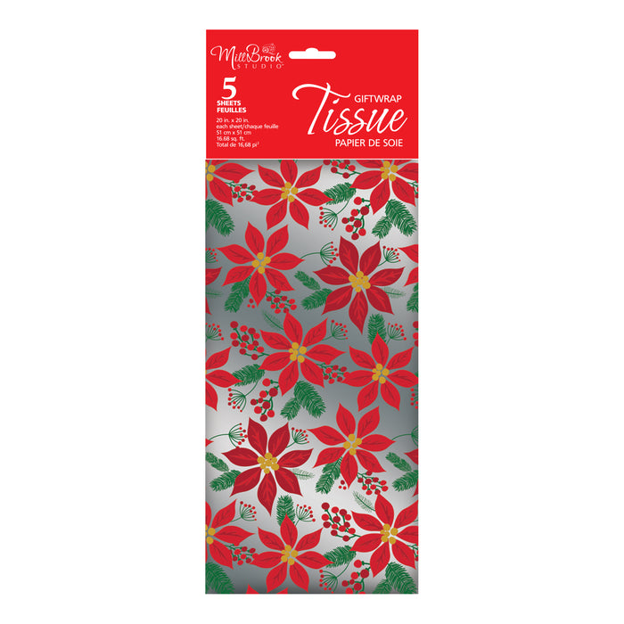 Papier de soie métallique des Fêtes, 20 po x 20 po, 5 pièces