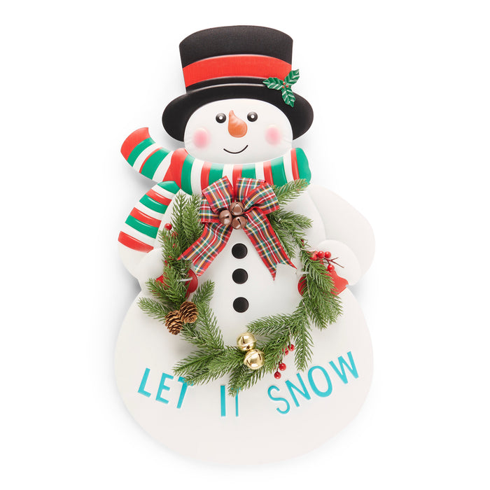 Snowman Stake, English, 14-in x 30-in.