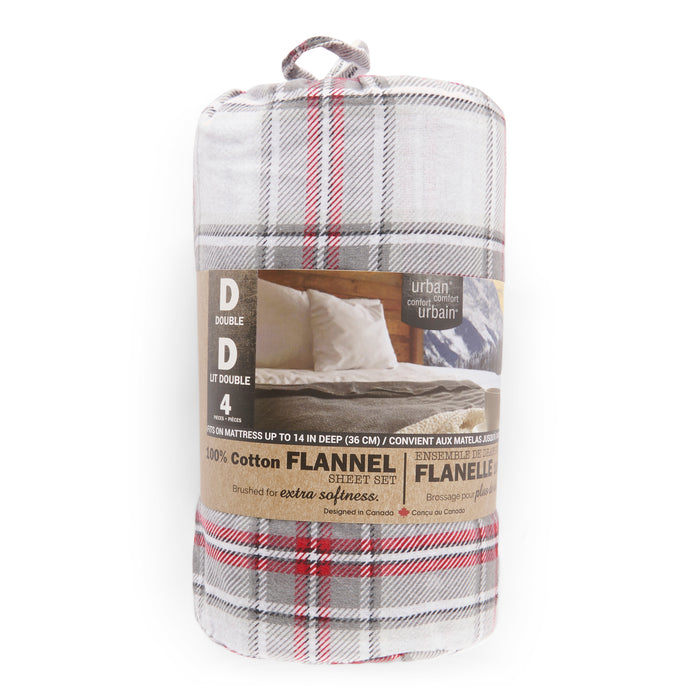 Flannel Sheet Set, Double, 4 Piece