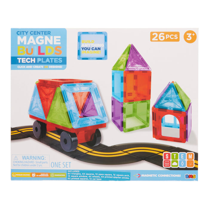 Magnebuilds Plates, Assorted, 26 Piece
