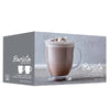 Barista Collection Oversized Glass Coffee Mugs, 2 Pack