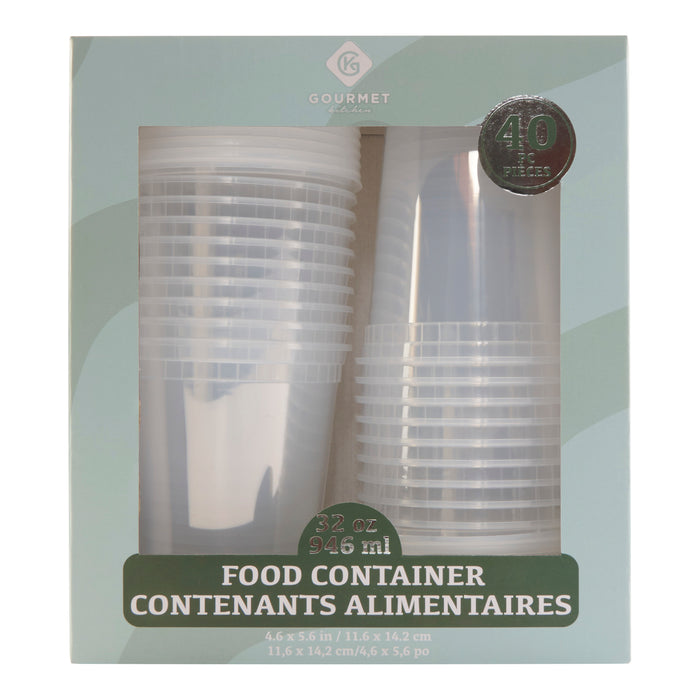 Food Container, 32-oz, 40 Piece
