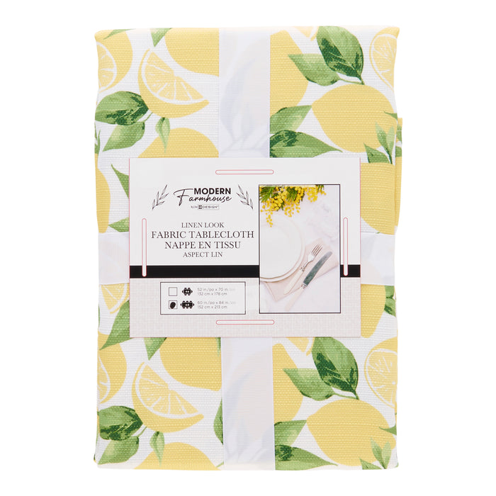 Nappe en lin avec imprimé de maison de ferme moderne, modèles variés – 52 po x 70 po