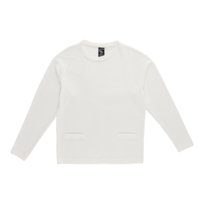 Women's Long Sleeve Crew Neck Waffle Top