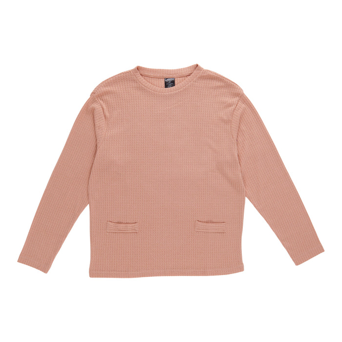 Women's Long Sleeve Crew Neck Waffle Top