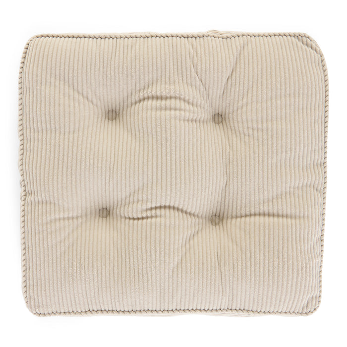 Coussin de chaise carré en velours côtelé, 16 po x 16 po