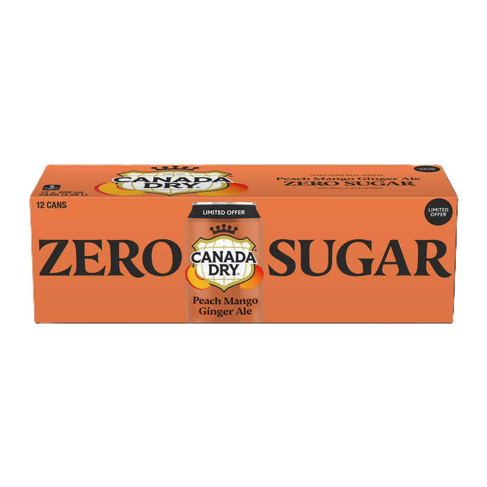 Canada Dry Zero Peach Mango, 12-Pack, 355 ml