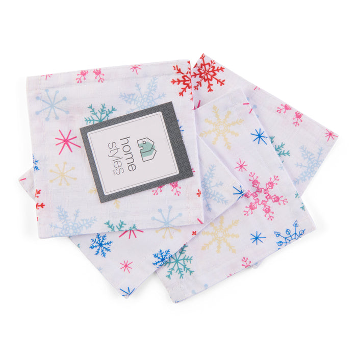 HomeStyles Holiday Reversible Printed Napkins, 4 Pack
