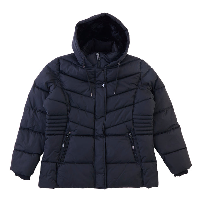 Parka matelassé à losanges de luxe taille plus lily morgan pour femmes, -30 °C
