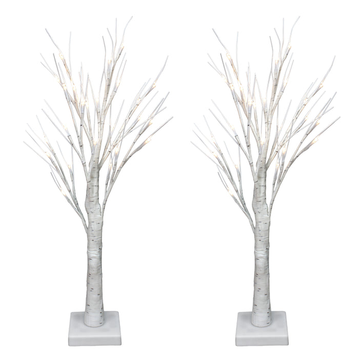 Bouleaux à DEL pour dessus de table, 24 po – emb. de 2