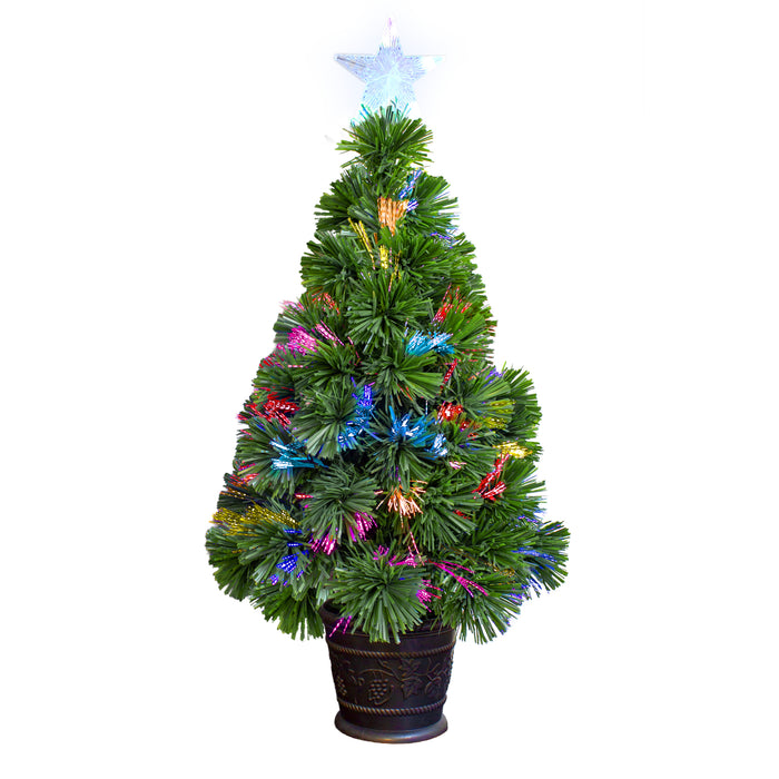 Sapin en fibre optique à DEL – 2 pi