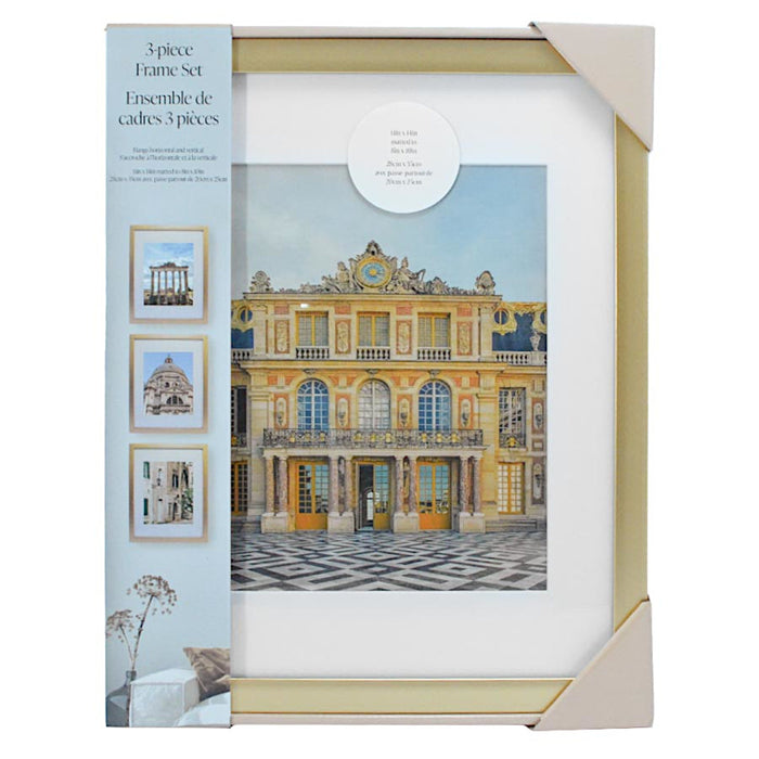 Picture Frames, Gold, 11-in x 14-in, 3 Piece