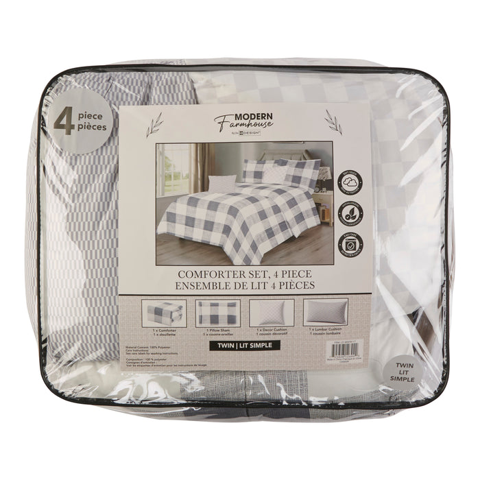 Deluxe Comforter Set, Twin, 4 Piece