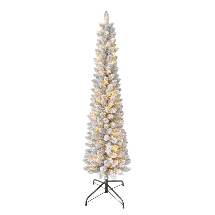 Sapin mince muni de 100 ampoules à DEL Danson Décor – 6 pi