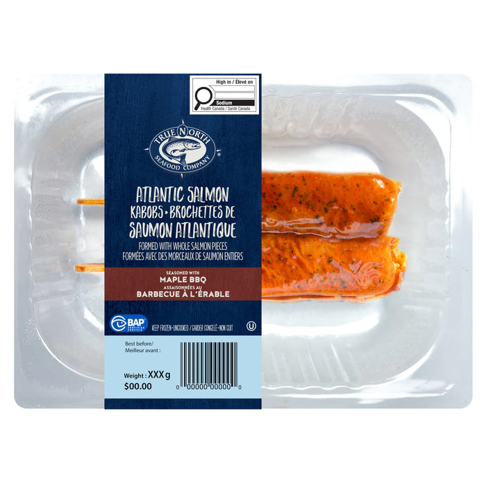 Brochettes de saumon de l’Atlantique, barbecue à l’érable, 130 g