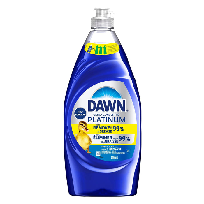 Savon à vaisselle Dawn Platinum, Pluie fraîche, 896 ml