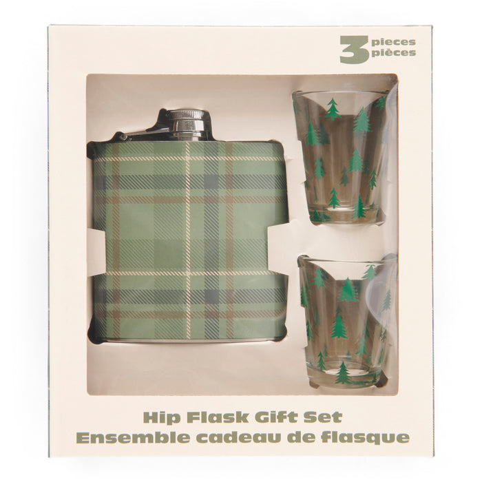 Holiday Hip Flask Gift Set, 3 Piece