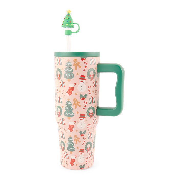 Holiday Tumbler With Topper, 30-oz.