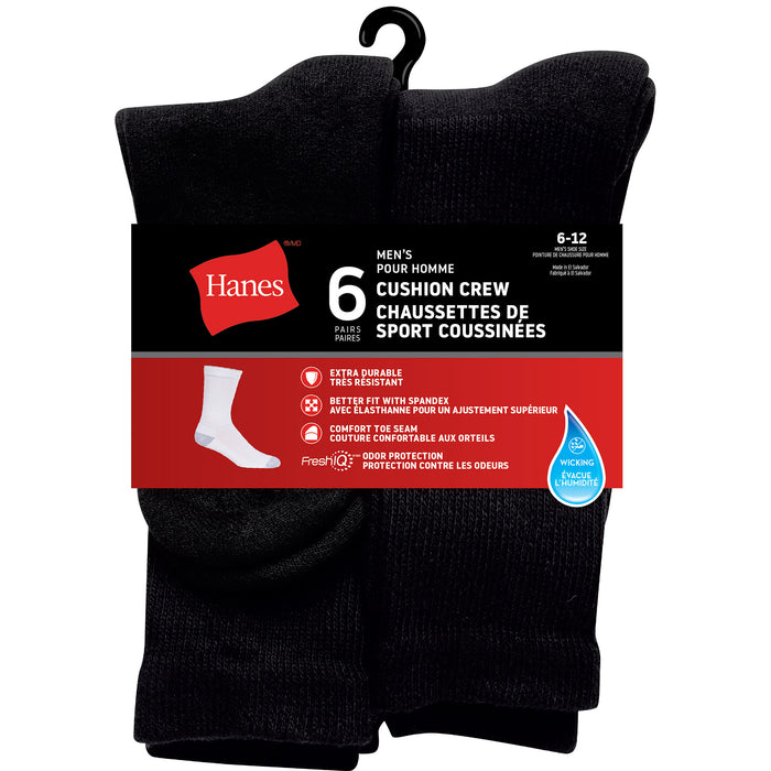 Hanes Men's Crew Socks, 6-Pack