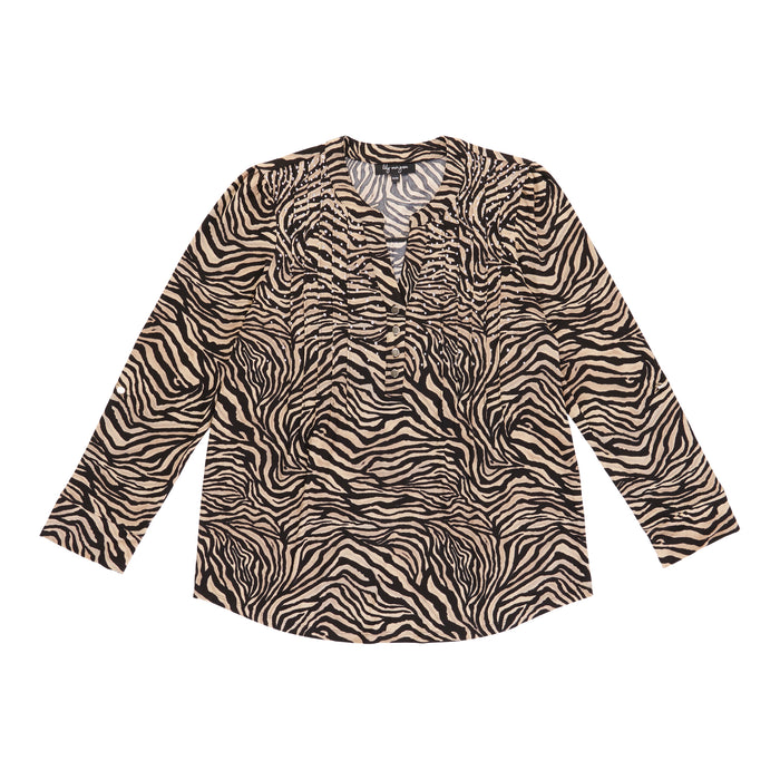lily morgan Women's Printed Pintuck Top
